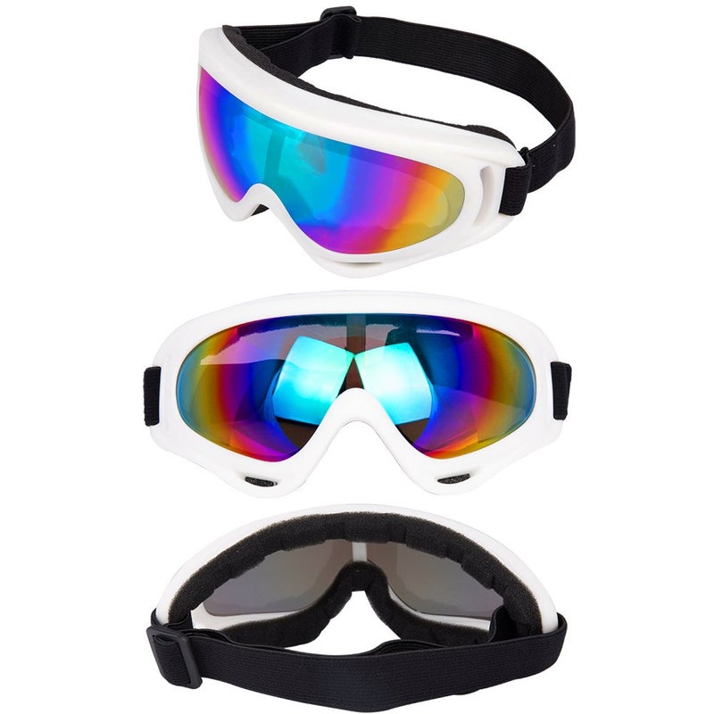 LJDJ Ski Goggles, Pack of 4 - Snowboard Adjustable UV 400 Protective Motorcycle Goggles Outdoor Sports Tactical Glasses Dust-proof Combat Military Sunglasses for Kids, Boys, Girls, Youth, Men, Women - Image 3